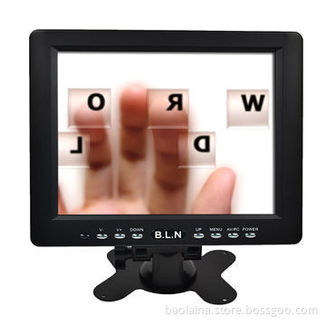 Desktop 8" square resistive touch LCD monitor built-in VGA/USB port interactive terminals 12 volt DC
